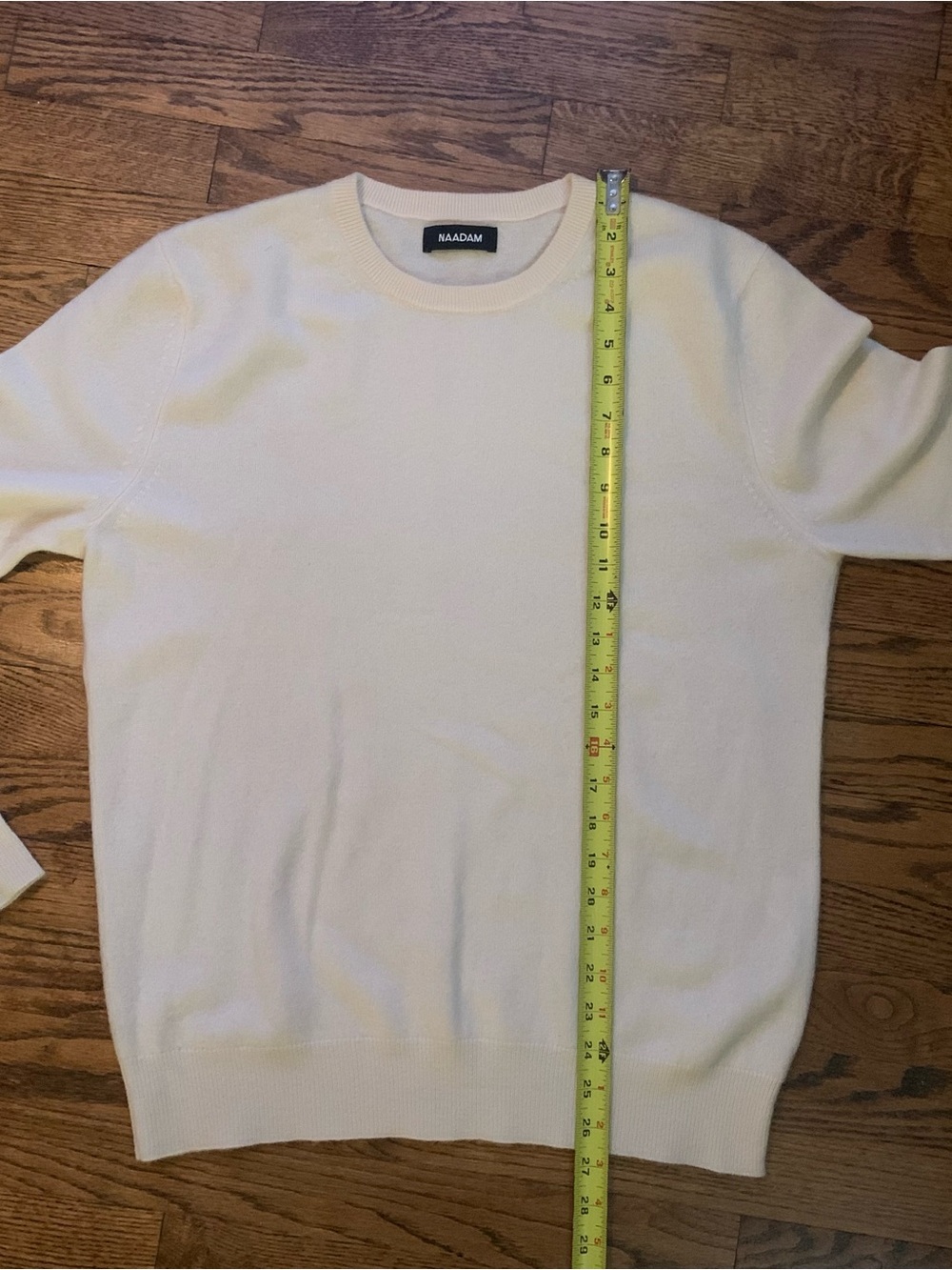 Naadam 100% Cashmere Ivory Cream Crew Neck Sweater Mens M Looks New